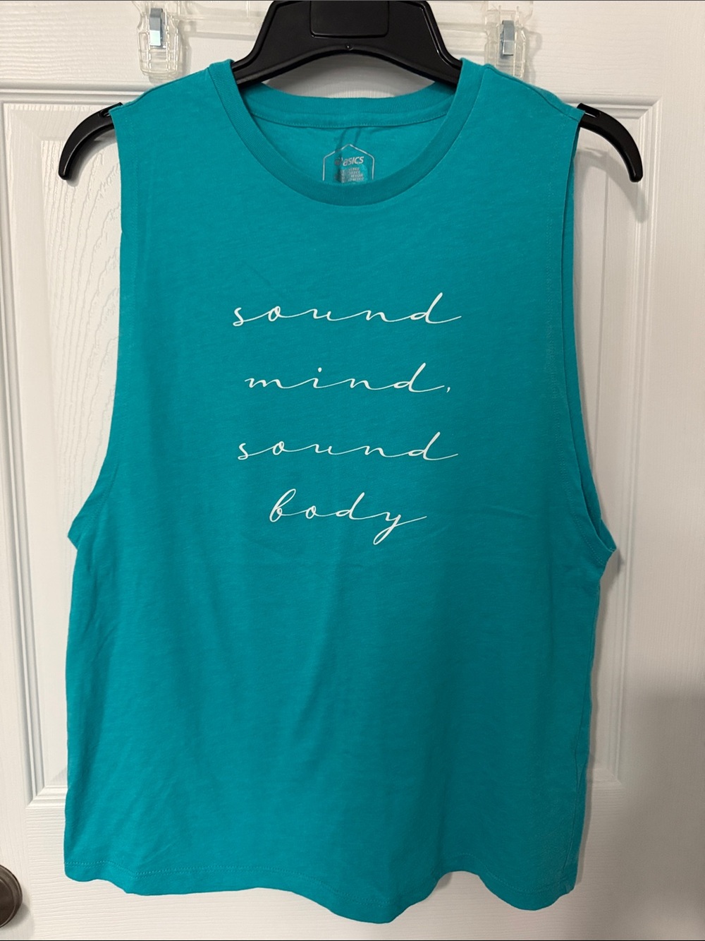 Asics Teal Graphic Muscle Tank - Sound Mind Sound Body